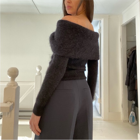 BNWT MASSIMO DUTTI STUDIO BLACK DOUBLE COLLAR DETAIL SWEATER SZ M - Picture 5 of 9